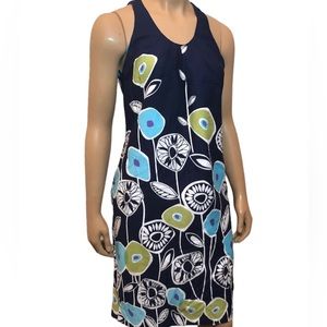110 West Shift Dress Navy Blue Floral SZ 6 Summer Sundress